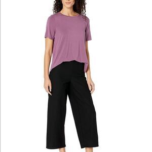 Vintage Talbots Wool Knit High-Rise Cropped Heavyweight Straight Pants Black 10‎